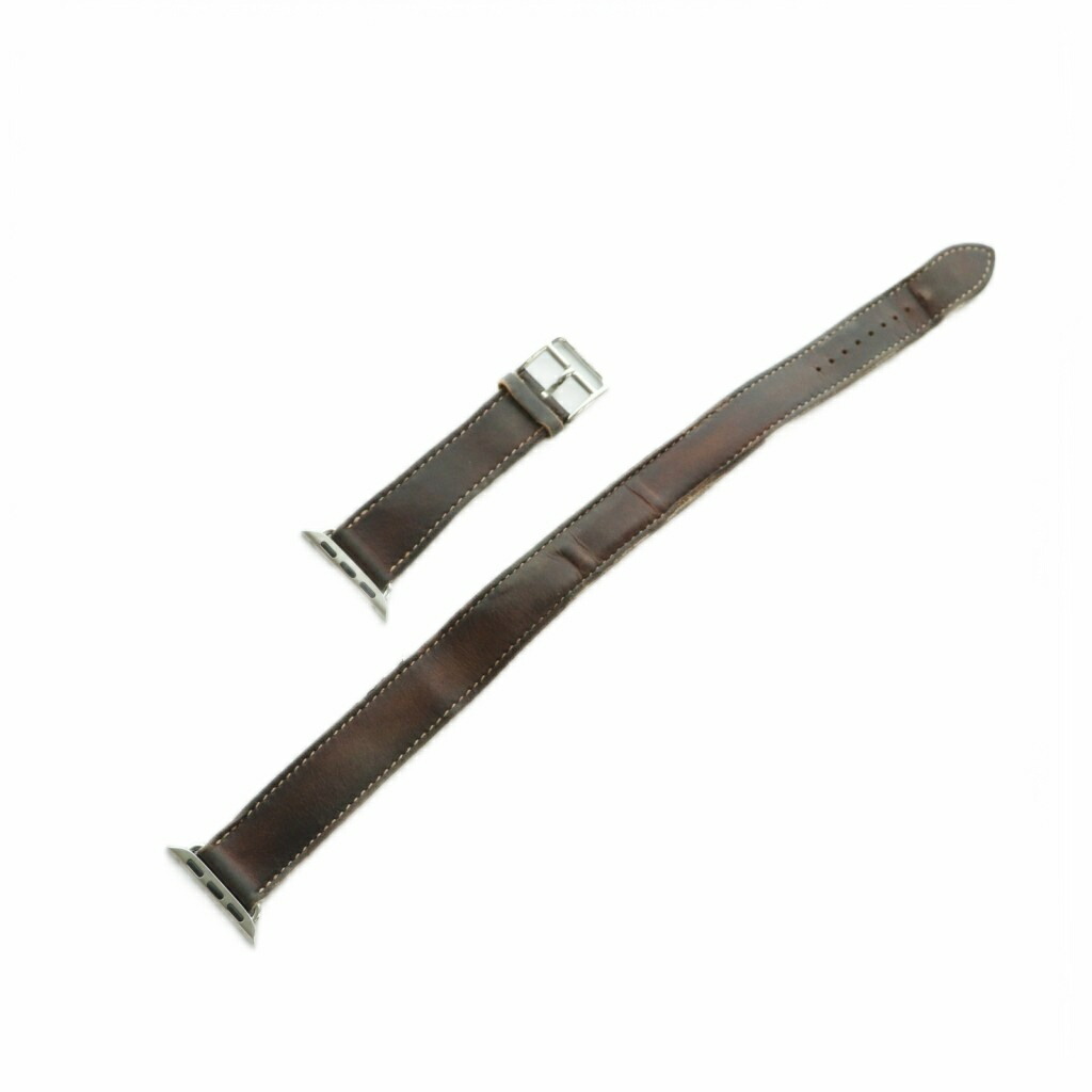 【中古】エルメス HERMES ドゥブルトゥール Apple Watch用 ダンス楽隊 なめし革 茶 /MI ■OH ■GY11 余分の物 【ベクター 古着】 260324