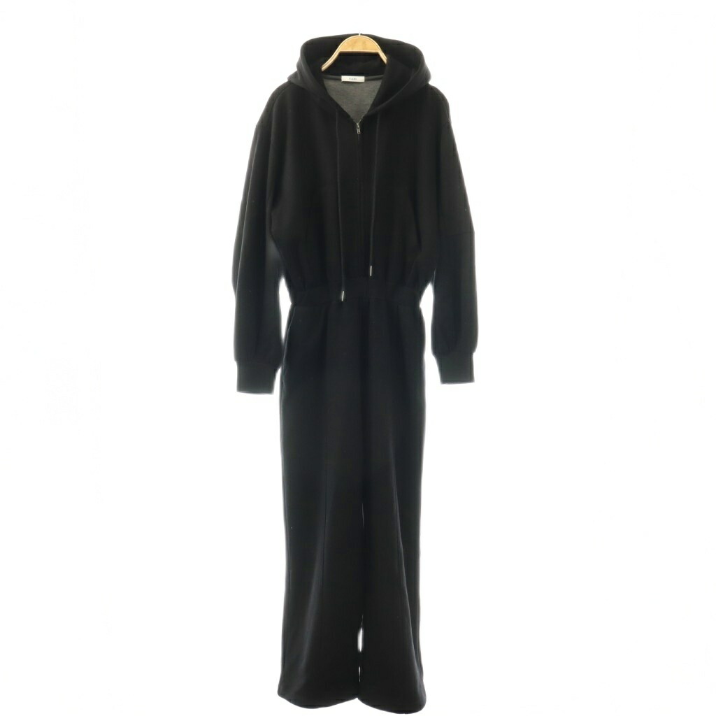 【中古】クラネ CLANE HOODED SWEAT ALL IN ONE オールインワン パンツ 長袖 1 ブラック /HK ■GY20 レディース 【ベクトル 古着】 260326