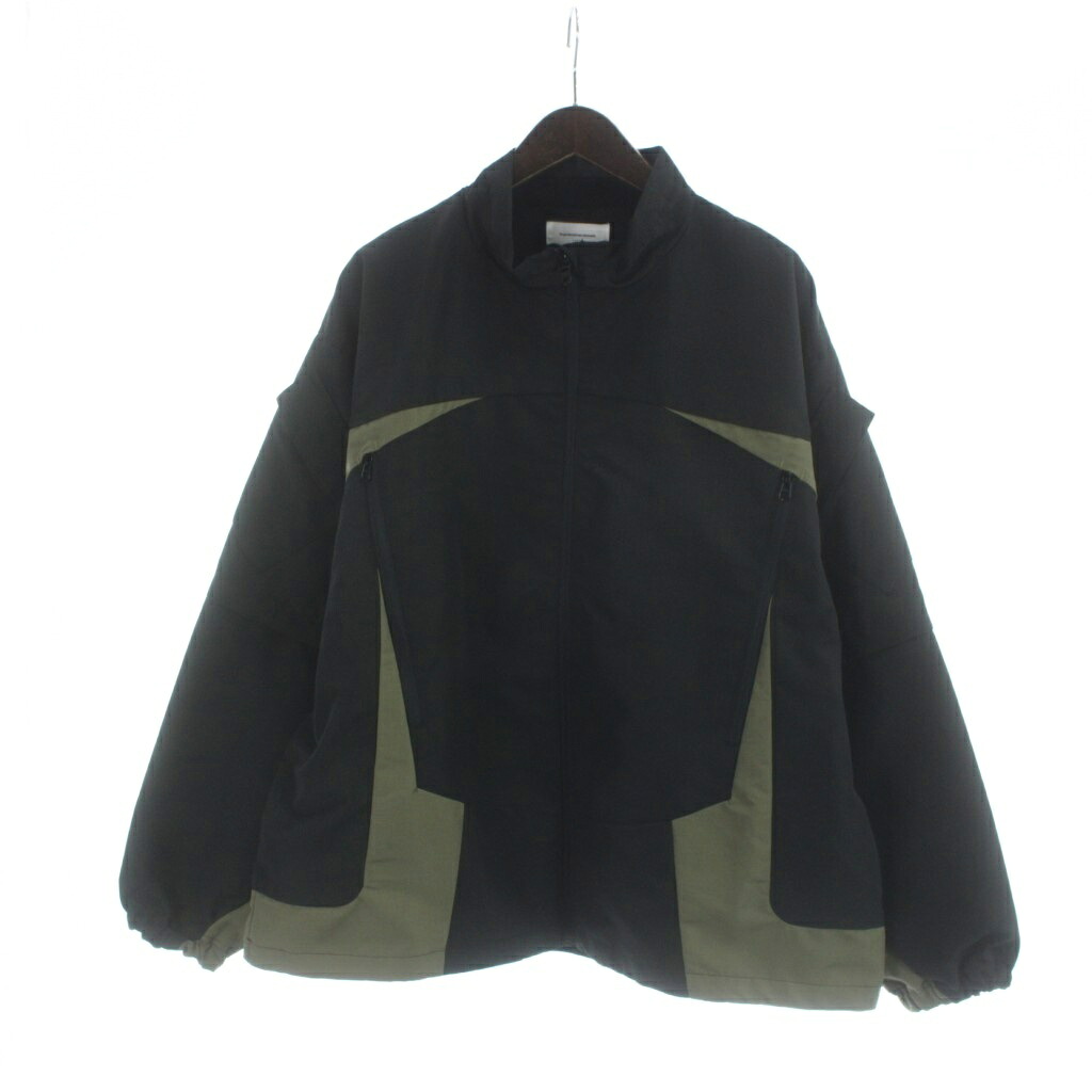 【中古】未使用品 マジックスティック MAGIC STICK 24AW-MS8-009 WR TECH 2WAY TRACK JACKET BLK トラックジャケット 長袖 ジップアップ タグ付き L 黒 ブラック カーキ ■GY72 /MQ メンズ 【ベクトル 古着】 260319