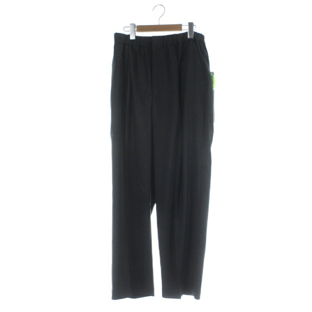 【中古】未使用品 マジックスティック MAGIC STICK 25FW-MS9-023 IIKANJI 1TUCK EZ TROUSERS D.GREY イージーパンツ ジップフライ ロゴ L ダークグレー ■GY72 /MQ メンズ 【ベクトル 古着】 260316