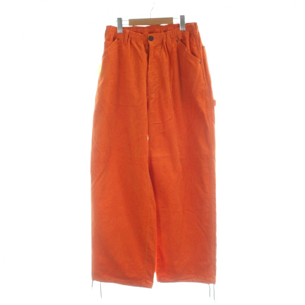 【中古】未使用品 マジックスティック MAGIC STICK 25FW-MS10-030 EZ PAINTER PANTS ORG コーデュロイパンツ ジップフライ ロゴ L オレンジ ■GY72 /MQ メンズ 【ベクトル 古着】 260319｜ブランド古着ベクトルプレミアム店