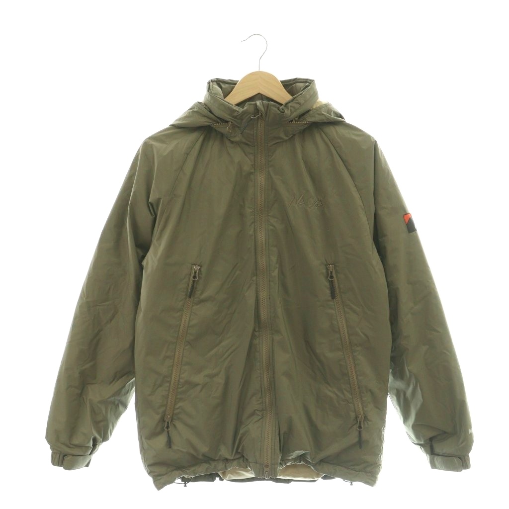 【中古】ナンガ NANGA × BEAVER HAPPY DOWN JACKET ダウンジャケット ジップアップ S カーキ /HK ■GY12 メンズ 【ベクトル 古着】 260330
