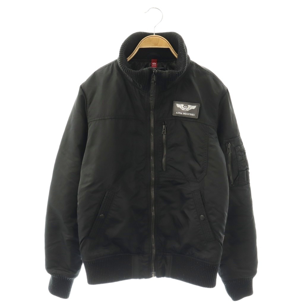 【中古】アルファ ALPHA TA1672-001 OODED RIB JACKET フライトジャケット ブルゾン 中綿 M ブラック /ES ■GY12 メンズ 【ベクトル 古着】 260331
