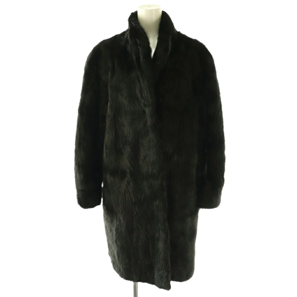 【中古】サガミンク SAGA MINK ROYAL 金サガ ファーコート ミンク 毛皮 ロング アウター ブラック /CX ■GY18 レディース 【ベクトル 古着】 260331