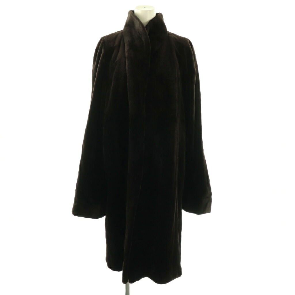 【中古】フラッシュ FLASH ファーコート シェアードミンク ロング アウター ダークブラウン /CX ■GY18 レディース 【ベクトル 古着】 260331｜ブランド古着ベクトルプレミアム店