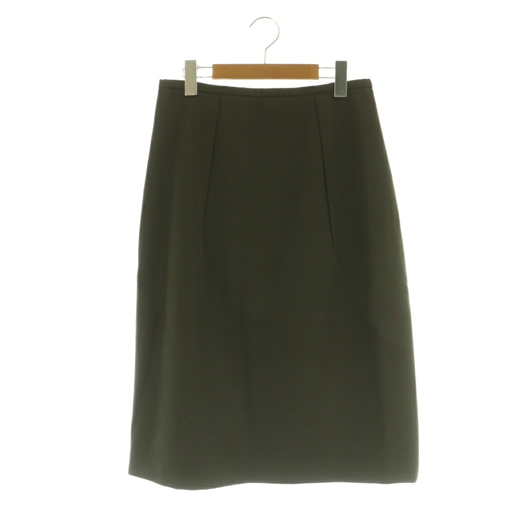 【中古】ジルサンダー JIL SANDER ロングスカートタイト ウール タック 36 カーキ /MY ■OS ■GY69 レディース 【ベクトル 古着】 260406|ブランド古着ベクトルプレミアム店