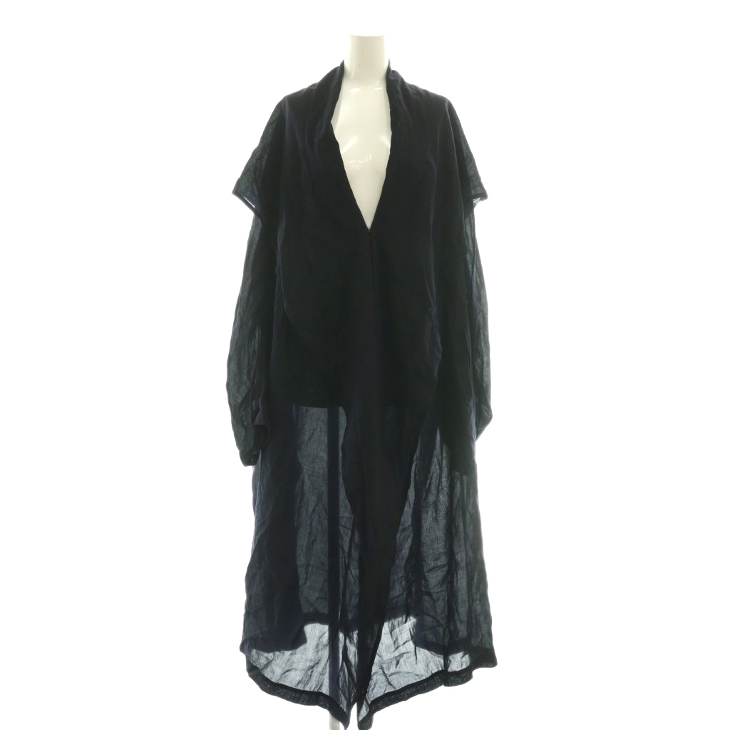 【中古】ワイズ Y's ヨウジヤマモト 24SS セルロース バックタイコート 長袖 薄手 シアー ロング 1 ネイビー /HK ■GY35 【ベクトル 古着】 260330