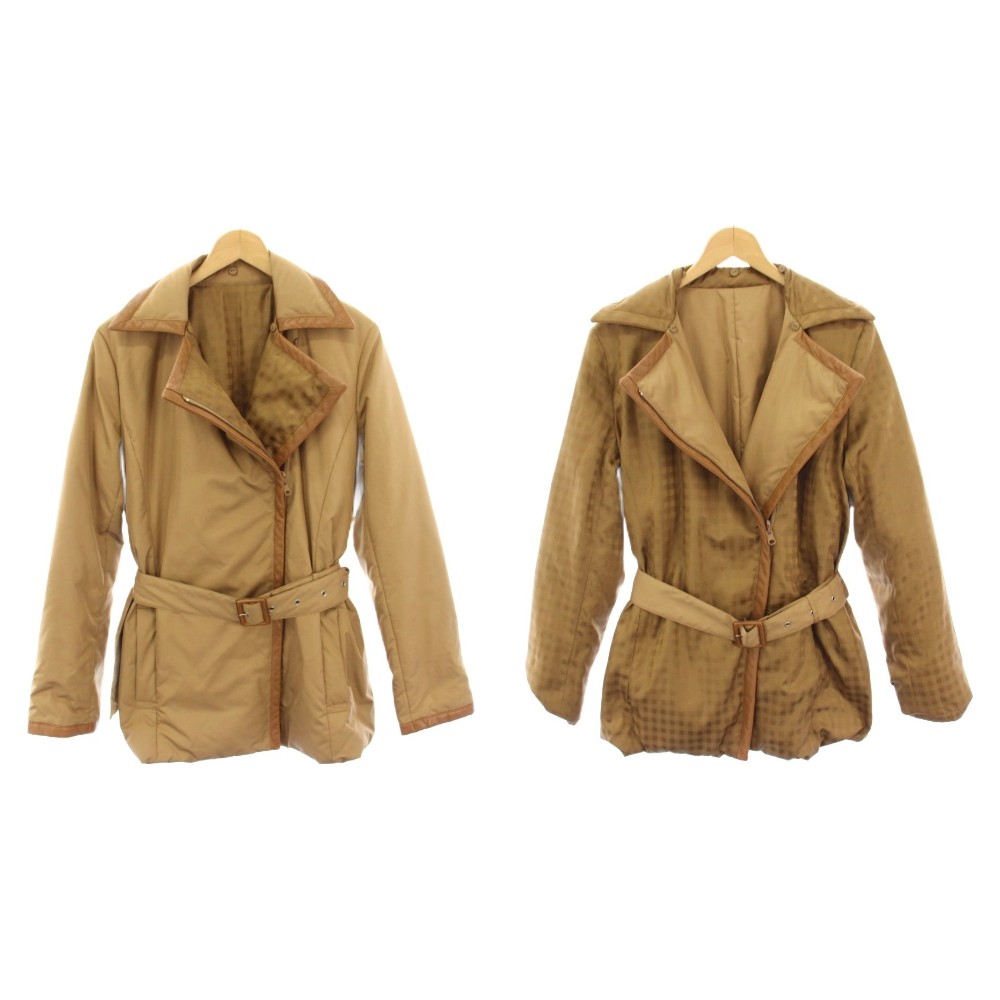 【中古】アクアスキュータム AQUASCUTUM ダウンジャケット リバーシブル チェック 茶 ブラウン 1252285-83 /HN ■GY35 レディース 【ベクトル 古着】 260325