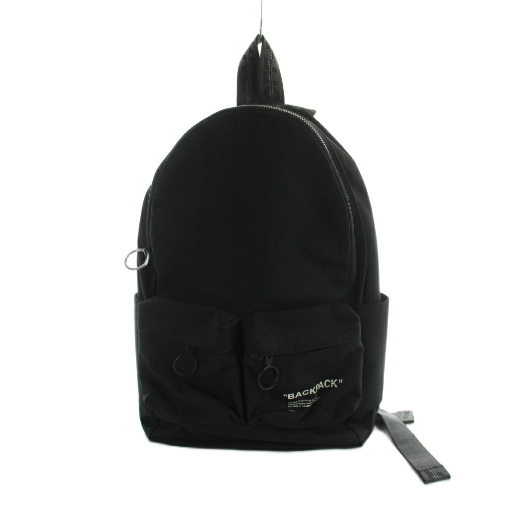 【中古】オフホワイト OFF WHITE OMNB003S19074031 リュックサック バックパック ナイロン ロゴ プリント 黒 ブラック ■GY17 /MQ メンズ 【ベクトル 古着】 260406