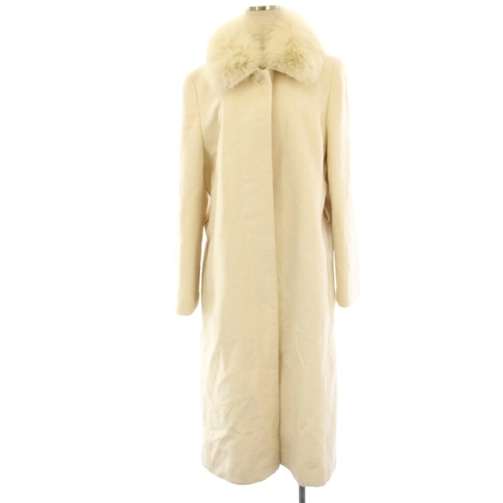 【中古】リヴェール I hiver ステンカラーコート アンゴラ ウール フォックスファー 毛皮 ロング 11 白 ホワイト /HN ■GY18 レディース 【ベクトル 古着】 260325 10,062円