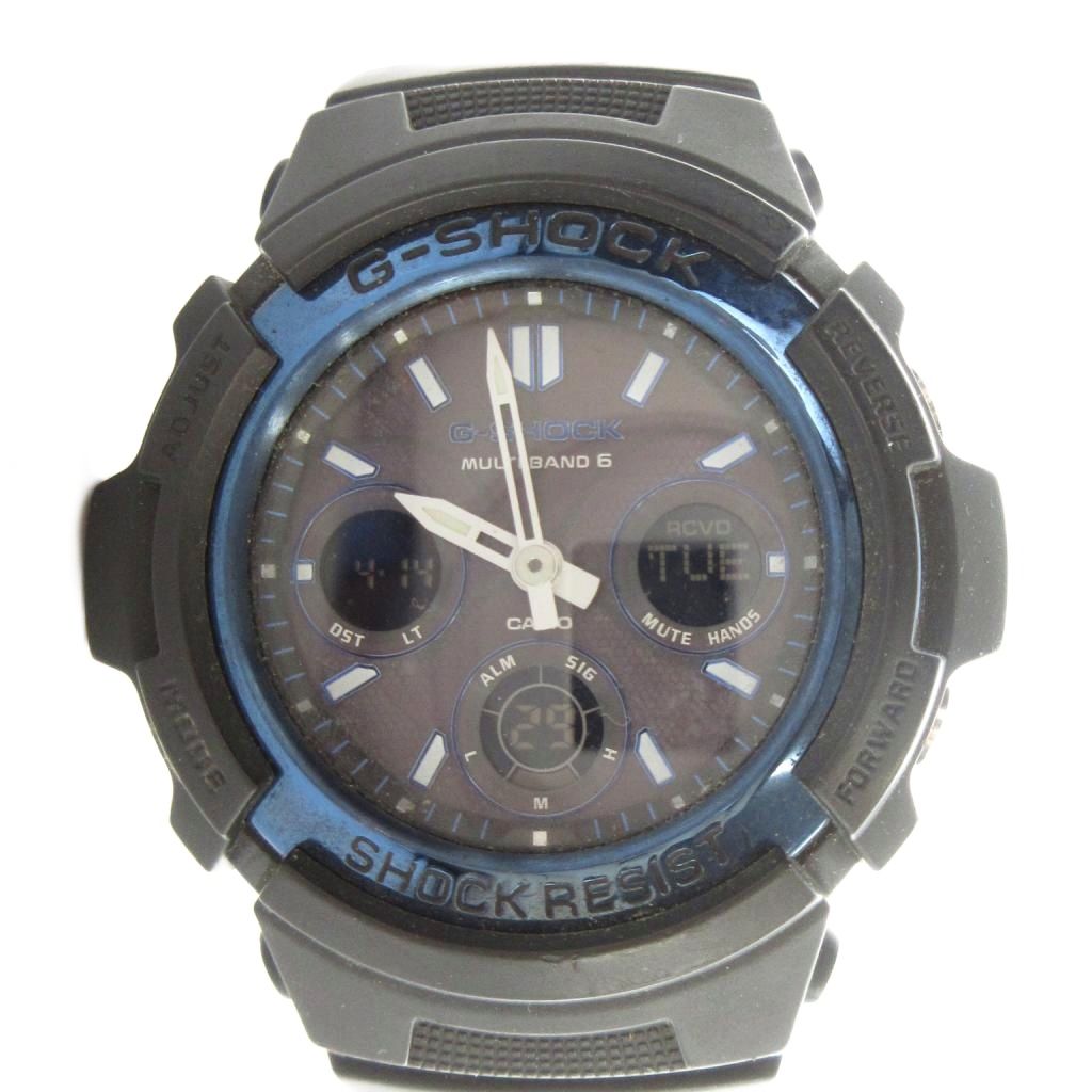 【中古】カシオジーショック CASIO G-SHOCK AWG-M100A ウオッチ 御覧になる ソーラー アナデジ ロゴタイプ 暦付き添い人 黒 黒いこと ■GY18 /MQ メンズ 【ベクター 古着】 260416