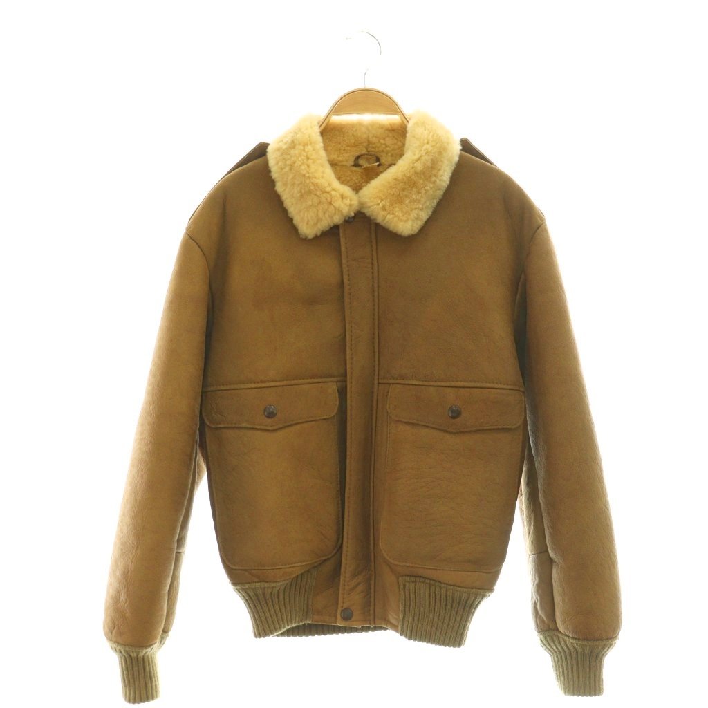 【中古】ホームステッド HOMESTED フライトジャケット A-2 ムートンファー 毛皮 アウター 36 ブラウン /CX ■GY18 メンズ 【ベクトル 古着】 260331｜ブランド古着ベクトルプレミアム店