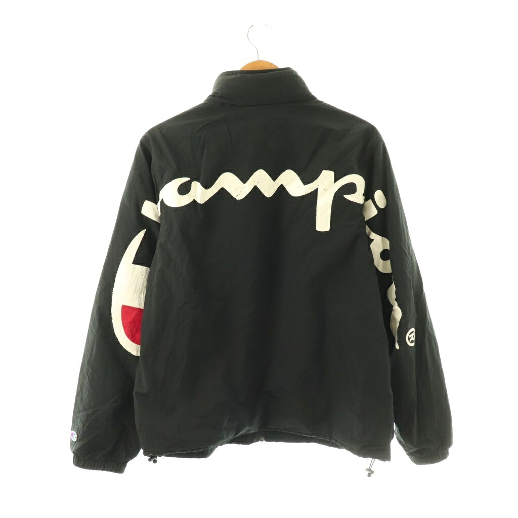【中古】シュプリーム SUPREME × はやりっ児 Champion 18SS TRACK JACKET 前掛け 上衣 ジップアップ M 黒いこと 白いこと 赤いこと /DO メンズ 【ベクター 古着】 260326