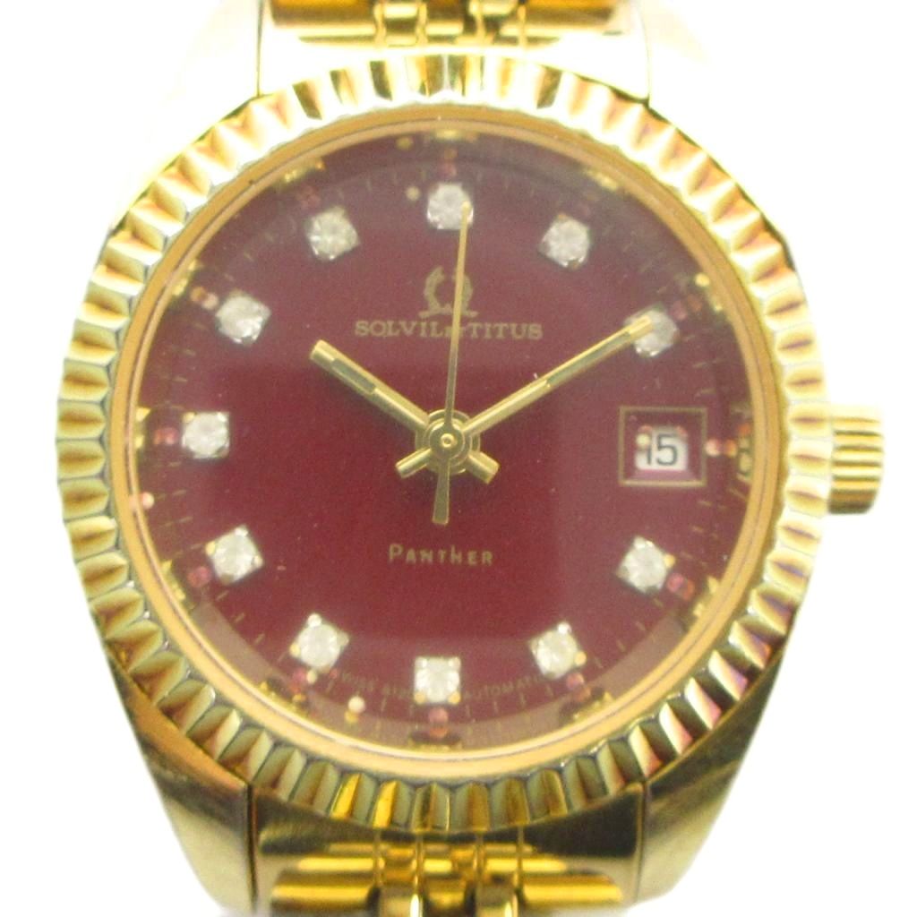 【中古】Solvil et Titus 86-8120-42 腕時計 ウォッチ 自動巻き カレンダー付き ゴールド色 ■GY18 /MQ レディース 【ベクトル 古着】 260330