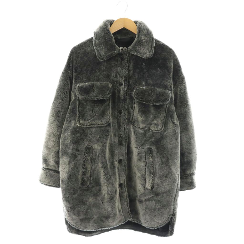 【中古】ディーゼル DIESEL A17575 毛革厚地の外套 フェイクファー ロング S 薄墨色 /HK レディース 【ベクター 古着】 260326