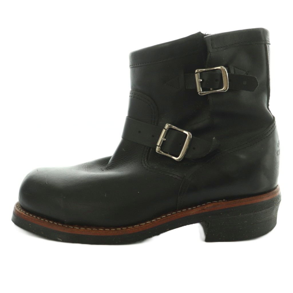 【中古】チペワ CHIPPEWA STEEL TOE ENGINEER 7インチ ショートブーツ エンジニアブーツ スティールトゥ レザー US8.5E 25.7cm 黒 1901M10 /MI ■GY18 メンズ 【ベクトル 古着】 260401