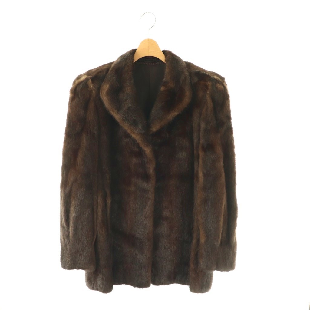 【中古】ノーブランド ミンクファー コート 毛皮 ダークブラウン /ES ■GY18 レディース 【ベクトル 古着】 260404