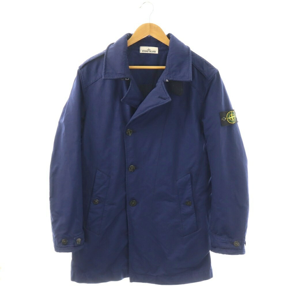 【中古】ストーンアイランド STONE ISLAND DAVID-TC 撥水加工コート ミドル丈 ワンカラー ロゴ L 紺 ネイビー 611545249 /BB メンズ 【ベクトル 古着】 260405｜ブランド古着ベクトルプレミアム店