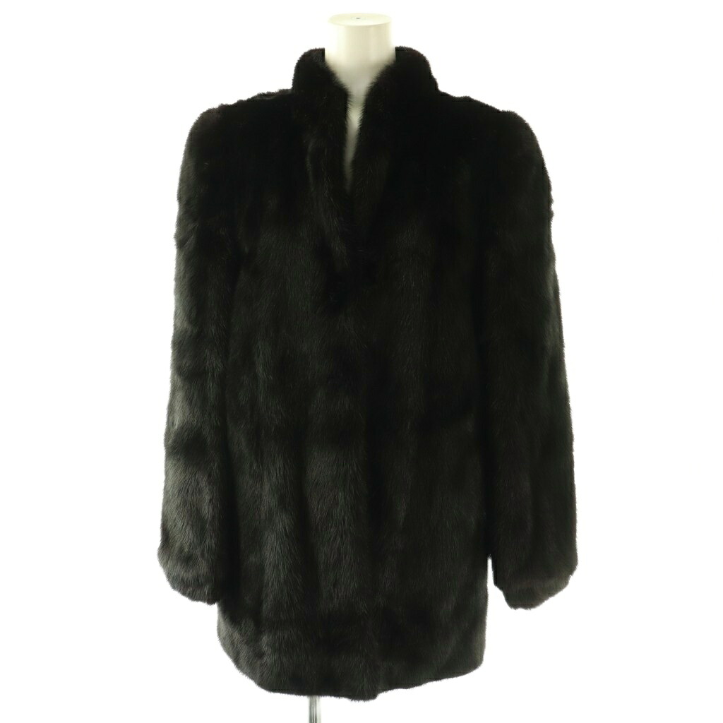【中古】ノーブランド ミンクファー コート 毛皮 ミドル 9 ダークブラウン /ES ■GY18 レディース 【ベクトル 古着】 260411