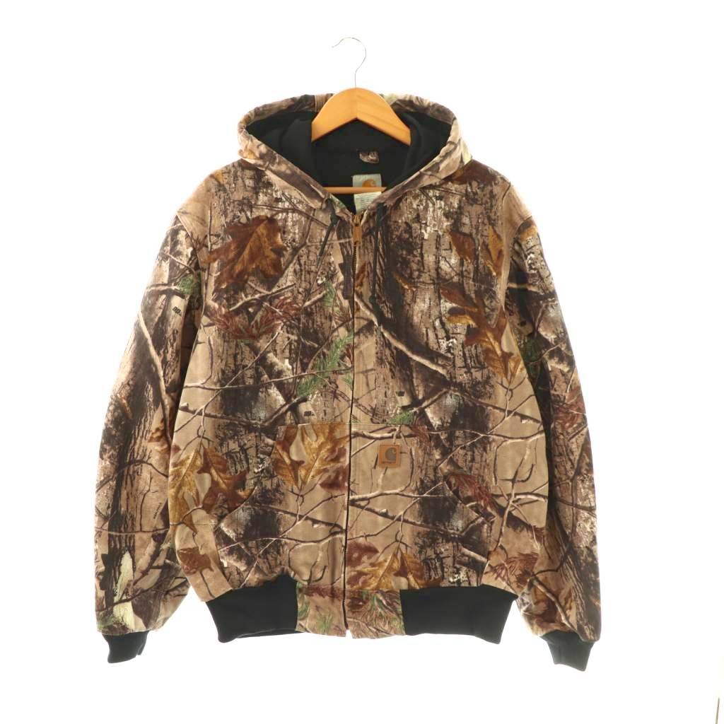【中古】カーハート carhartt ジップアップパーカーアクティブジャケット リアルツリー カモ フード ダック フード マルチカラー /DO メンズ 【ベクトル 古着】 260406