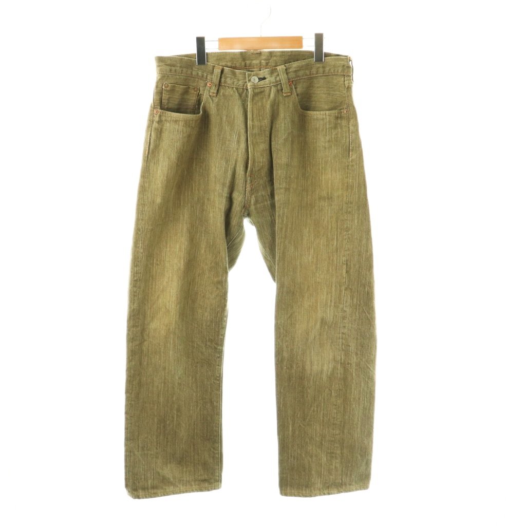 【中古】シュガーケーン SUGAR CANE デニム ジーンズ ワイド 砂糖黍 ボタンフライ セルビッチ W36 グリーン /CX ■GY4 メンズ 【ベクトル 古着】 260404