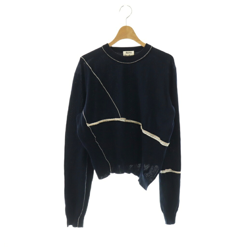 【中古】アクネ ストゥディオズ Acne Studios ニット カットソー 長袖 S ネイビー マルチカラー /DO ■GY99 レディース 【ベクトル 古着】 260410