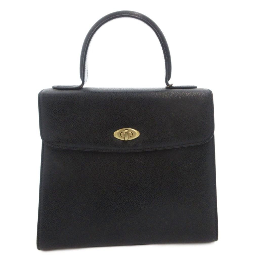 【中古】コーチ職 COACH 年寄りの OLD ハンドバック 手提げ なめし革 折りかえし鍵を掛ける イタリア製 黒 黒いこと 4417 /FF ■GY17 レディース 【ベクター 古着】 260413
