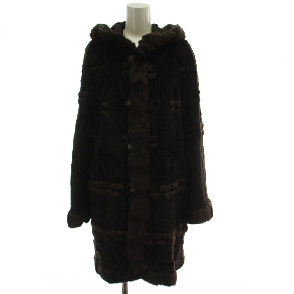 【中古】ローゼン ROZEN 毛皮コート F 茶 ブラウン ウィーゼルファー 長袖 1625-144-4383 /GG ■GY11 レディース 【ベクトル 古着】 260409