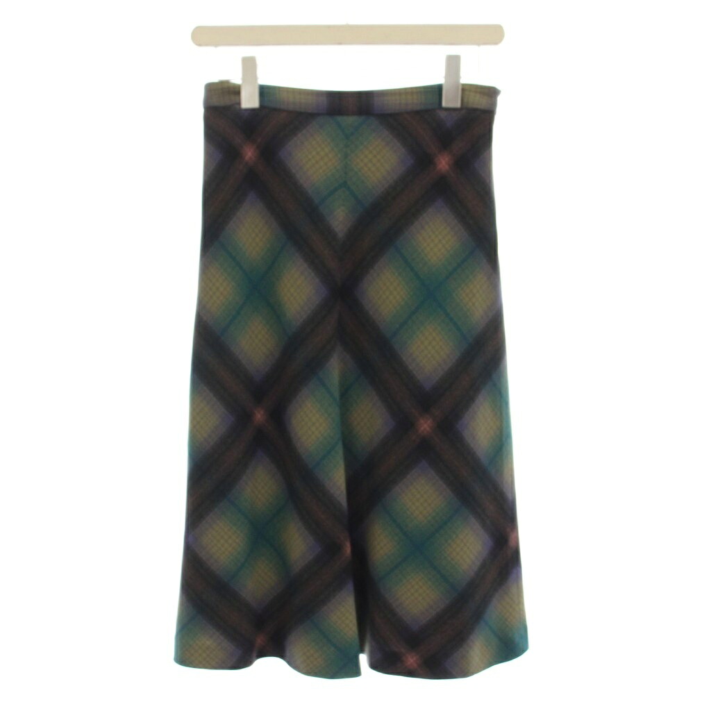 【中古】エトロ ETRO スカート ウール 38 マルチカラー チェック柄 ミモレ丈 162-18299-5119 /JP ■GY18 レディース 【ベクトル 古着】 260409