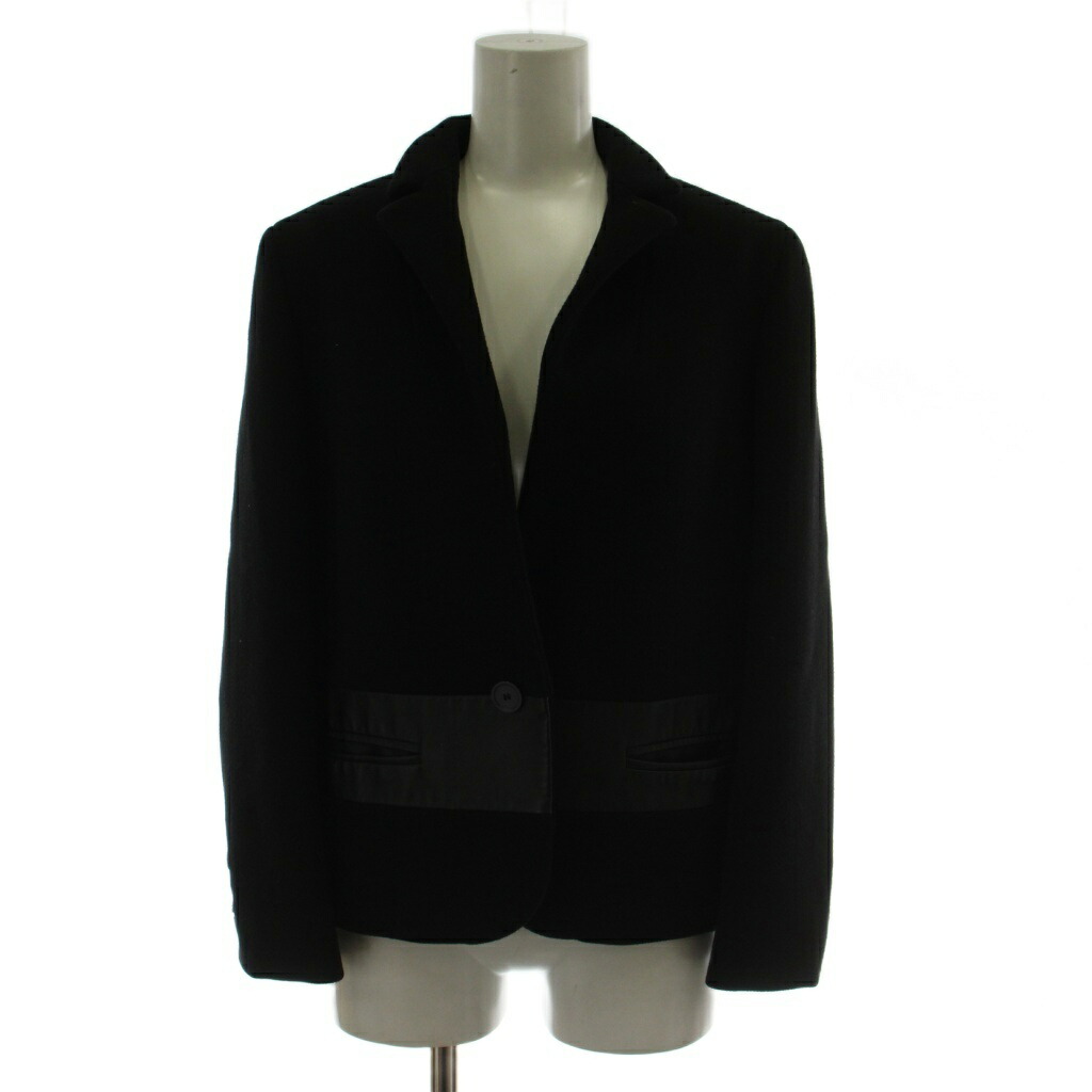 【中古】マックスマーラ MAX MARA 白引き船 テーラード 上衣 なめし革 うつり変わり 遊撃手 厚地の外套 40 黒いこと 黒 10460923000 /GG ■GY18 レディース 【ベクター 古着】 260416