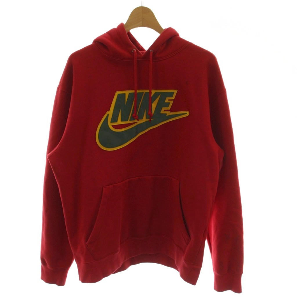 【中古】ナイキ NIKE ×シュプリーム Supreme 汗水 パーカー S 赤  長袖 ボンネット付き添い人 ロゴタイプ /GG ■GY18 メンズ 【ベクター 古着】 260409