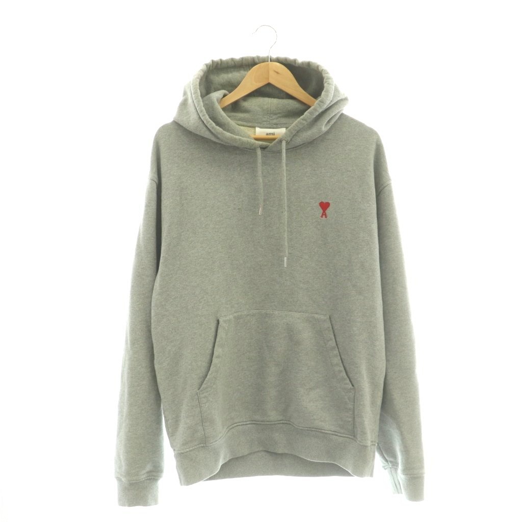 【中古】意中の女 アレクサンドル マテュッシ ami alexandre mattiussi パーカー ロゴタイプ刺しゅう XL 薄墨色 ■GY19 /SY ■os メンズ レディース 【ベクター 古着】 260413 トップス-レディースファッション