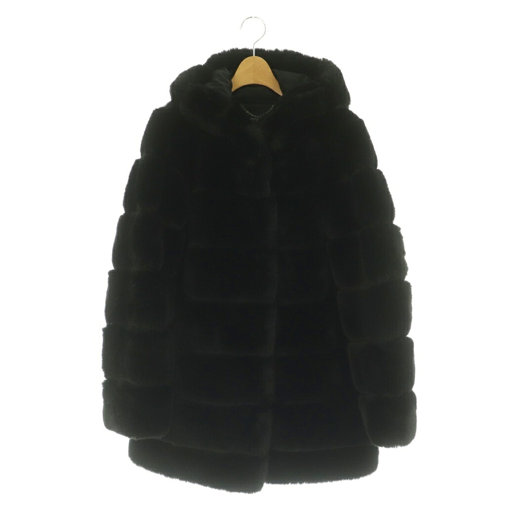 【中古】ビーシービージーマックスアズリア BCBGMAXAZRIA フェイクファーコート ロング S 黒 /MI ■GY19 レディース 【ベクトル 古着】 260413|ブランド古着ベクトルプレミアム店