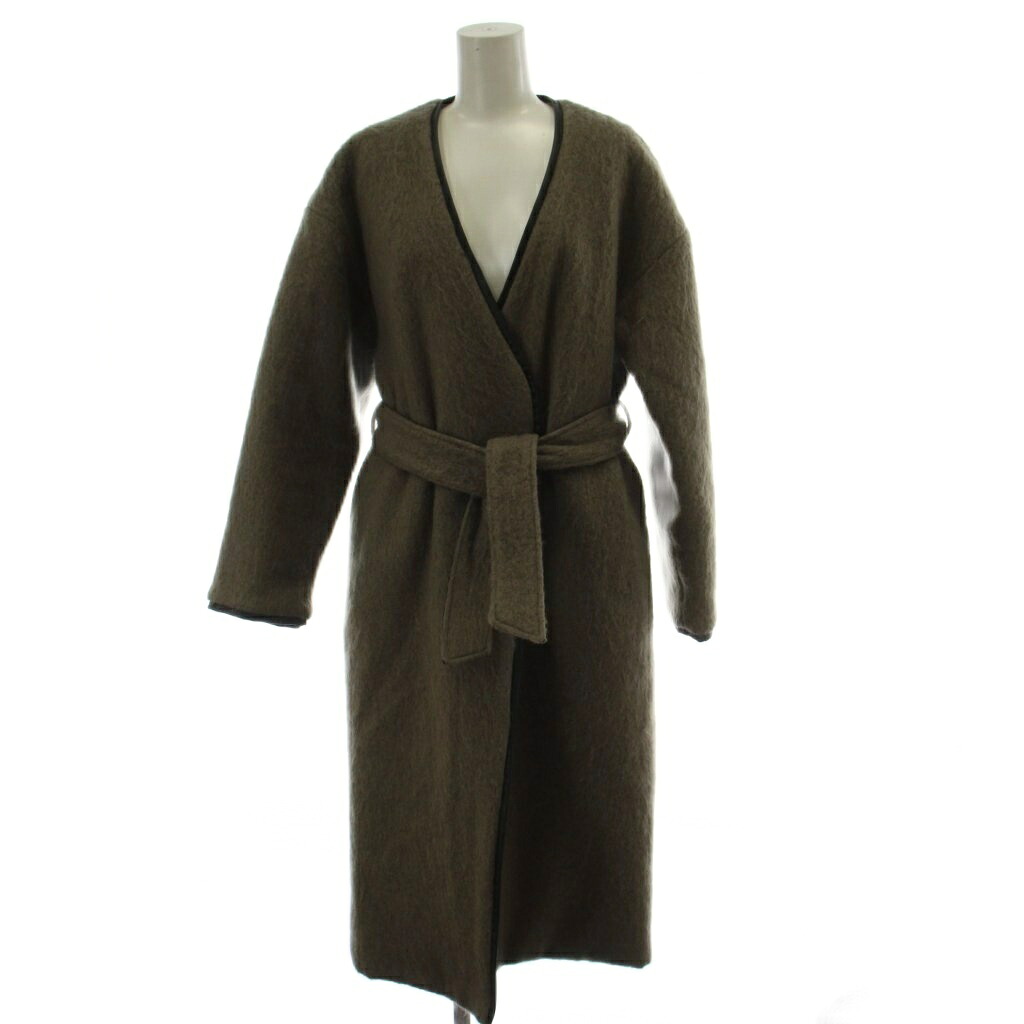 【中古】シティ CITY ×STUDIOUS SHAGGY QUILTING OUTER ノーカラーコート 0 ベージュ 長袖 ロング丈 218354022 /GG ■GY03 レディース 【ベクトル 古着】 260411