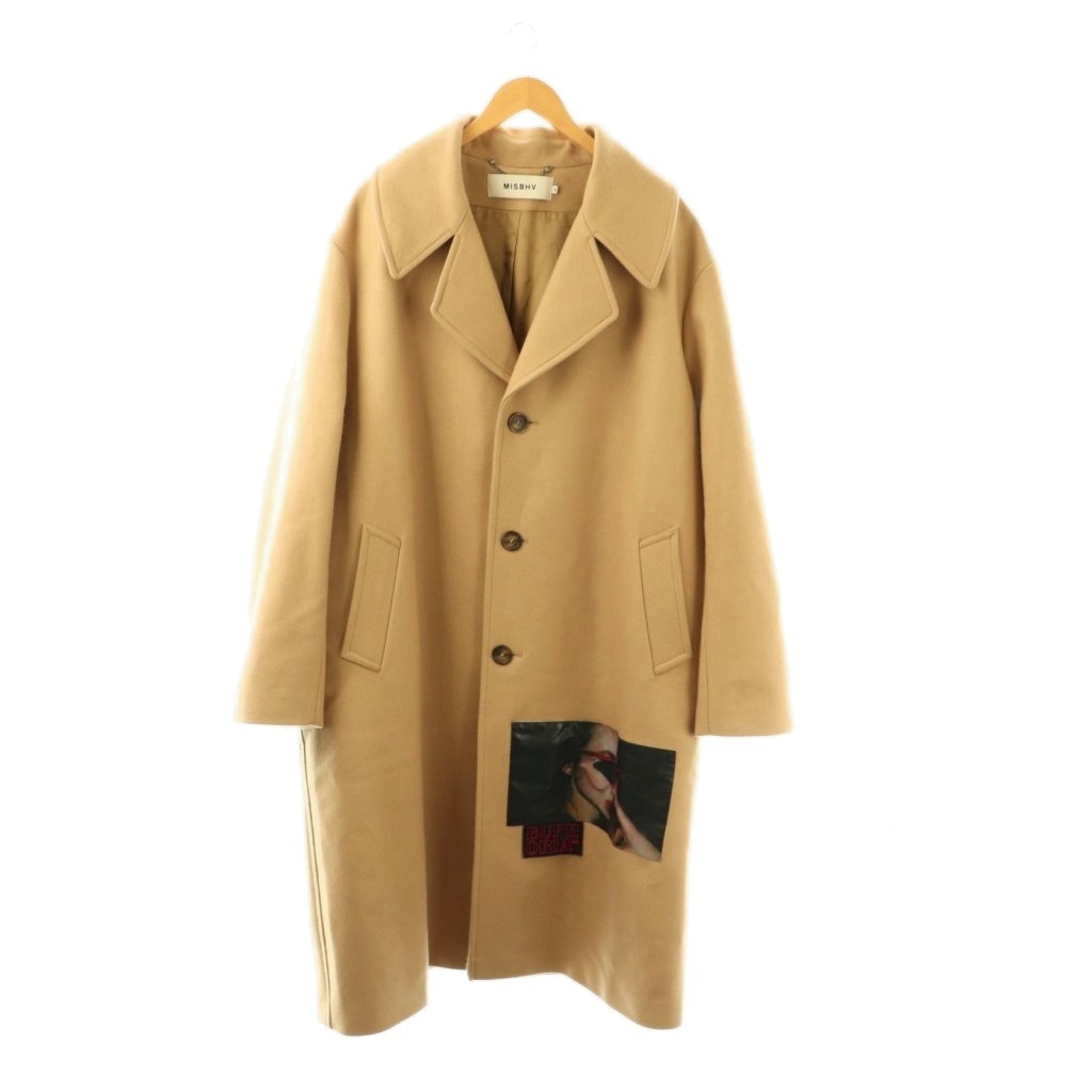 【中古】ミスビヘイブ MISBHV チェスターコート パッチワーク M ベージュ /ES ■GY03 メンズ 【ベクトル 古着】 260413