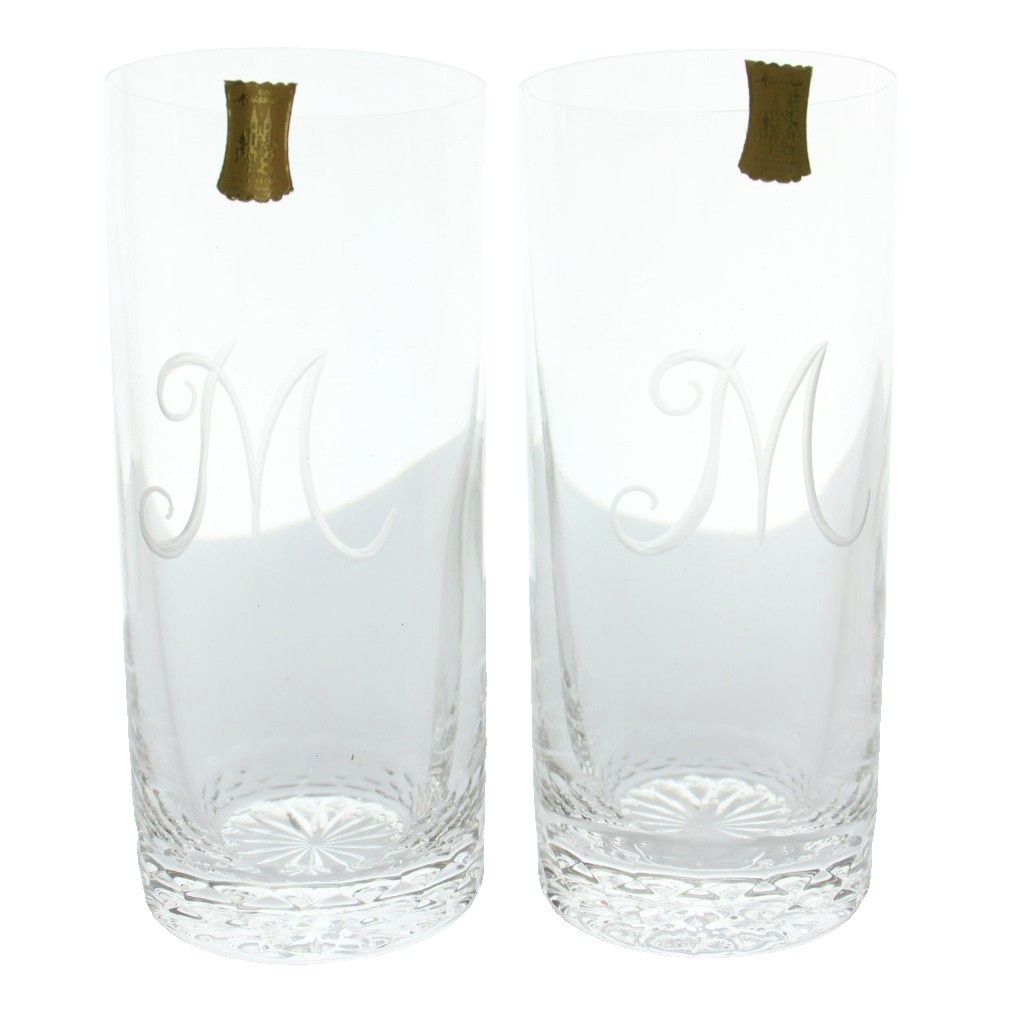 【中古】Meissen Lead Crystal マイセンレッドクリスタル Mシリーズ ロングタンブラー ハイボールグラス コップ 2客セット ペア 食器 箱付き クリア /MW ■GY18 その他 【ベクトル 古着】 260417｜ブランド古着ベクトルプレミアム店