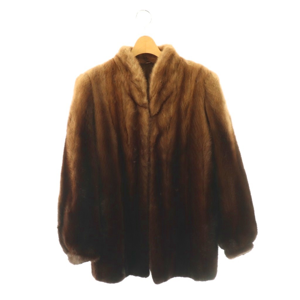 【中古】サガミンク SAGA MINK 金サガ ミンクファー コート ハーフ グラデーション 毛皮 13 ブラウン /DF ■GY18 レディース 【ベクトル 古着】 260418｜ブランド古着ベクトルプレミアム店