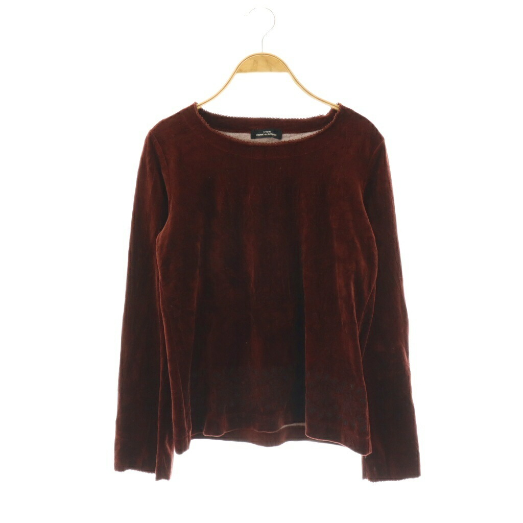 【中古】トリココムデギャルソン tricot COMME des GARCONS TG-T033 カットソー 長袖 ベロア 刺繍 ブラウン /ES ■GY18 レディース 【ベクトル 古着】 260414