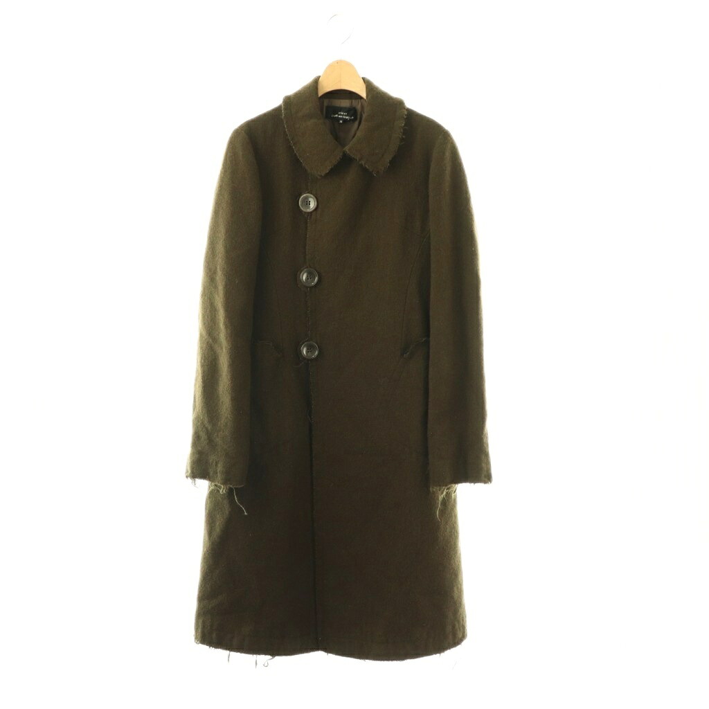 【中古】トリココムデギャルソン tricot COMME des GARCONS TL-C001 ステンカラーコート 切りっぱなし加工 ウール100 M ダークカーキ /ES レディース 【ベクトル 古着】 260414