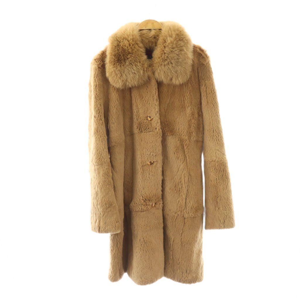 【中古】ロリッティ LORITTI ファーコート ラビット フォックス 毛皮 9 キャメル /ES ■GY18 レディース 【ベクトル 古着】 260420｜ブランド古着ベクトルプレミアム店