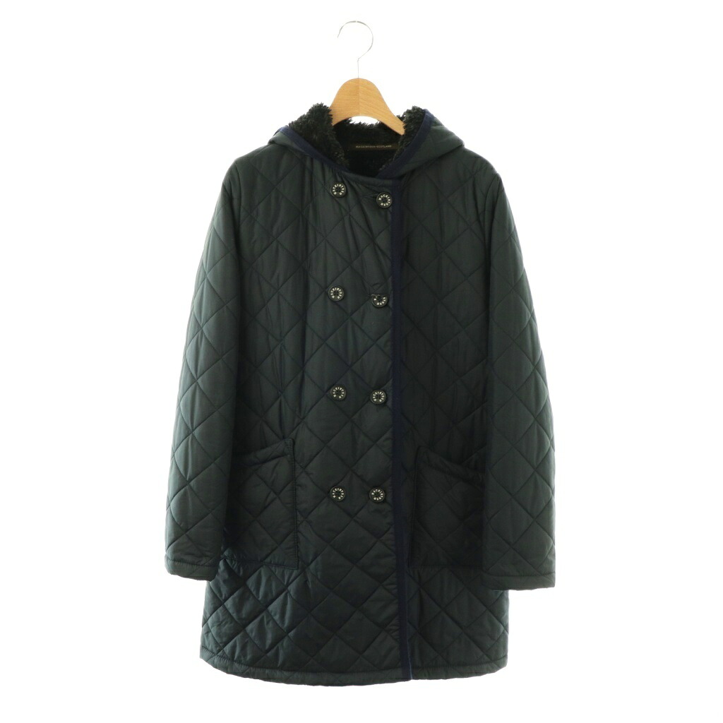 【中古】マッキントッシュ MACKINTOSH キルティング コート ロング 中綿 裏ボア フード 38 ネイビー /HK ■GY06 レディース 【ベクトル 古着】 260420｜ブランド古着ベクトルプレミアム店