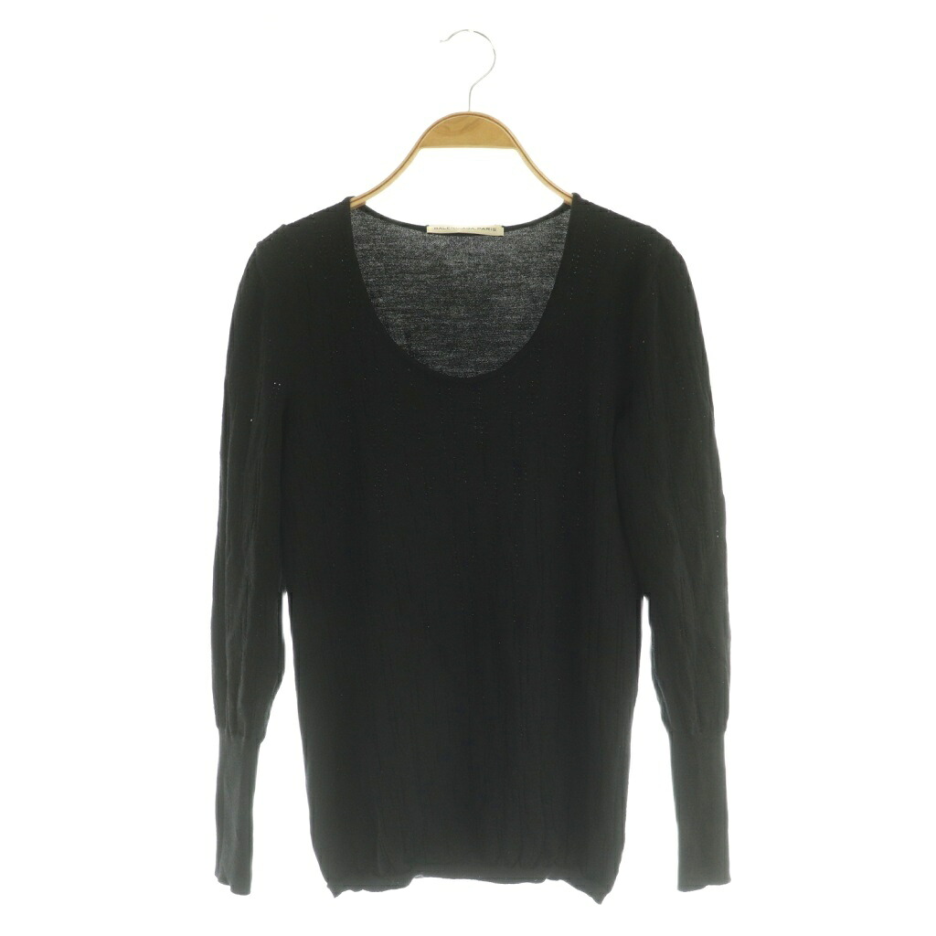 【中古】バレンシアガ BALENCIAGA ニット セーター 長袖 Uネック ウール 36 ブラック /MY ■OS ■GY06 レディース 【ベクトル 古着】 260420｜ブランド古着ベクトルプレミアム店