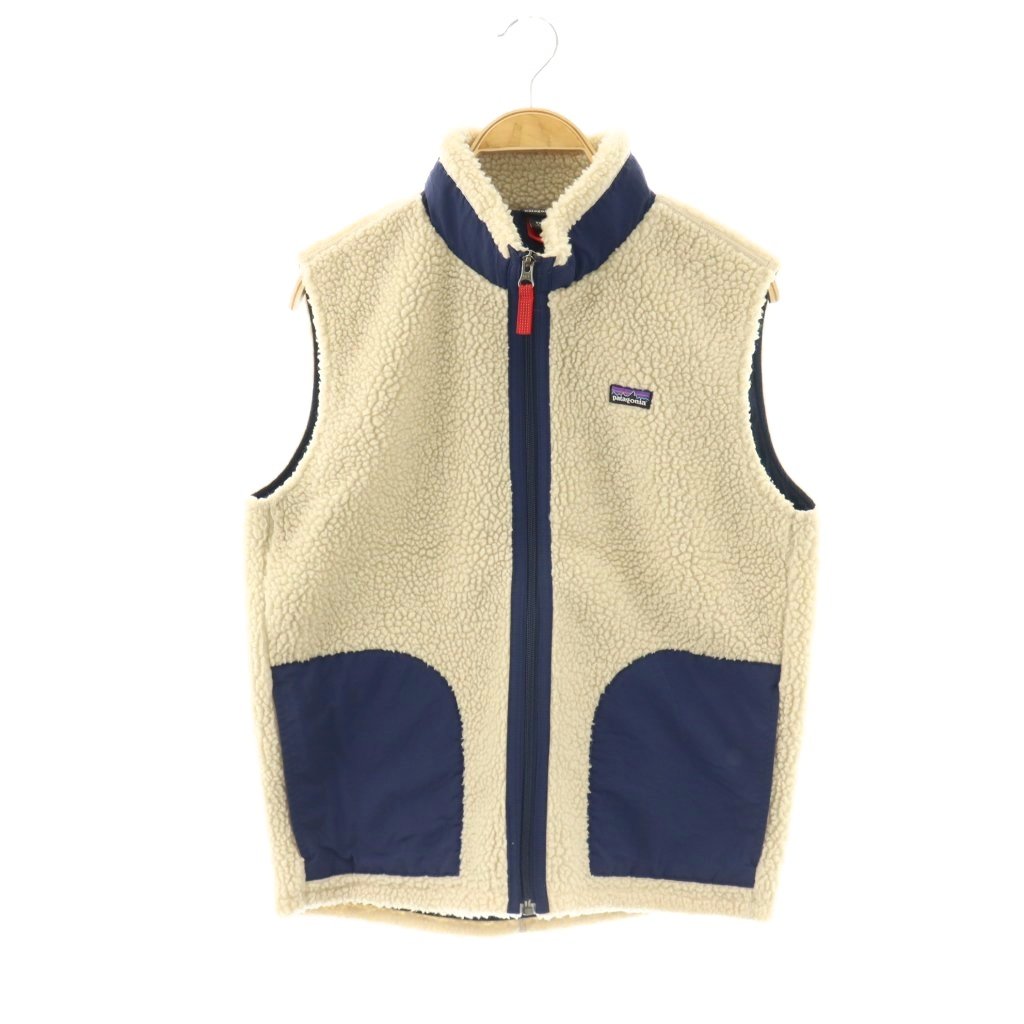 【中古】パタゴニア Patagonia より良い ボアフリース ジップアップ XXL 象牙色 米国海軍 /DO ■GY18 キッズ 【ベクター 古着】 260423