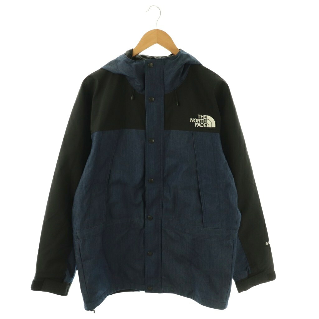 【中古】ザノースフェイス THE NORTH FACE お山 ライトデニムジャケット パーカー NP12032 ボンネット ナイロン ゴアテックス L 米国海軍 黒いこと /ES メンズ 【ベクター 古着】 260427