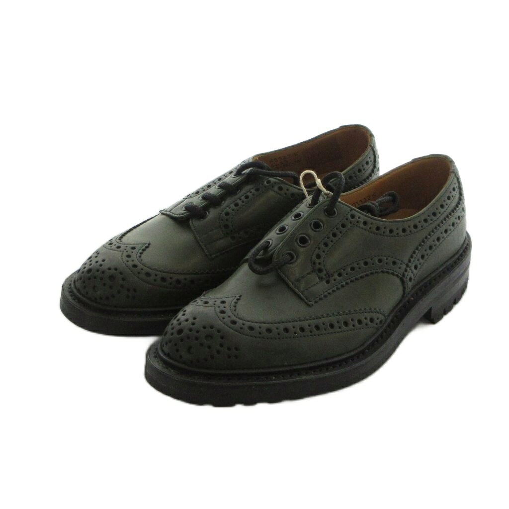 【中古】トリッカーズ TRICKER\u0027S COUNTRY BOURTON カントリーバートン S633 ウィングチップ シューズ 靴 なめし革 6 24.5-25珊 カーキ ■GY18 /MQ メンズ 【ベクター 古着】 260421
