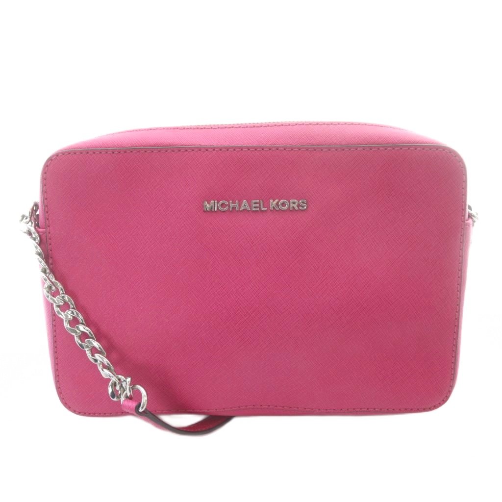 【中古】マイケルコース MICHAEL KORS JET SET ショルダーバッグ レザー チェーンストラップ ピンク /SR ■GY01 レディース 【ベクトル 古着】 260512｜ブランド古着ベクトルプレミアム店