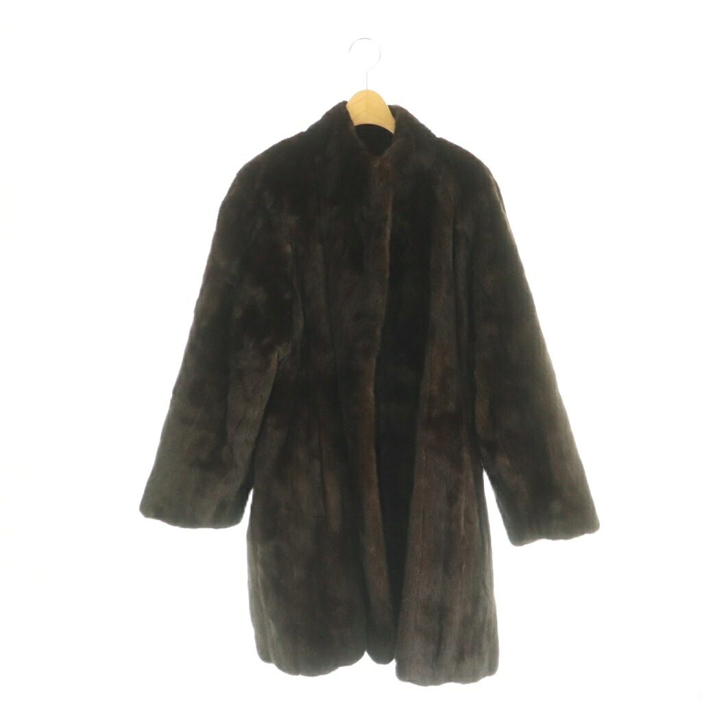 【中古】BLACKGLAMA ブラックグラマ ミンクファー コート ミドル 毛皮 ダークブラウン /MI ■GY18 レディース 【ベクトル 古着】 260513｜ブランド古着ベクトルプレミアム店 42,835円