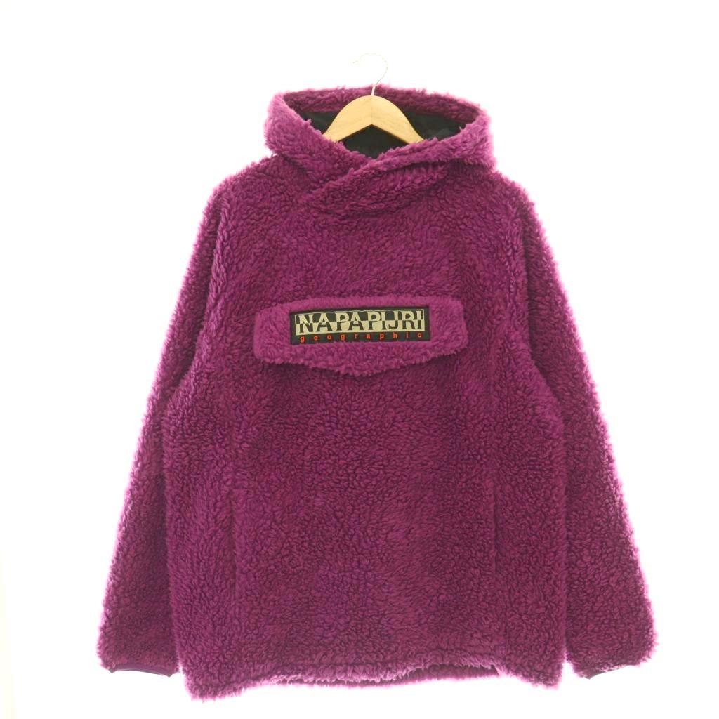【中古】ナパピリ NAPAPIJRI ボアフリースアノラックパーカー プルオーバー ロゴ M パープル /CX ■GY28 メンズ 【ベクトル 古着】 260507｜ブランド古着ベクトルプレミアム店