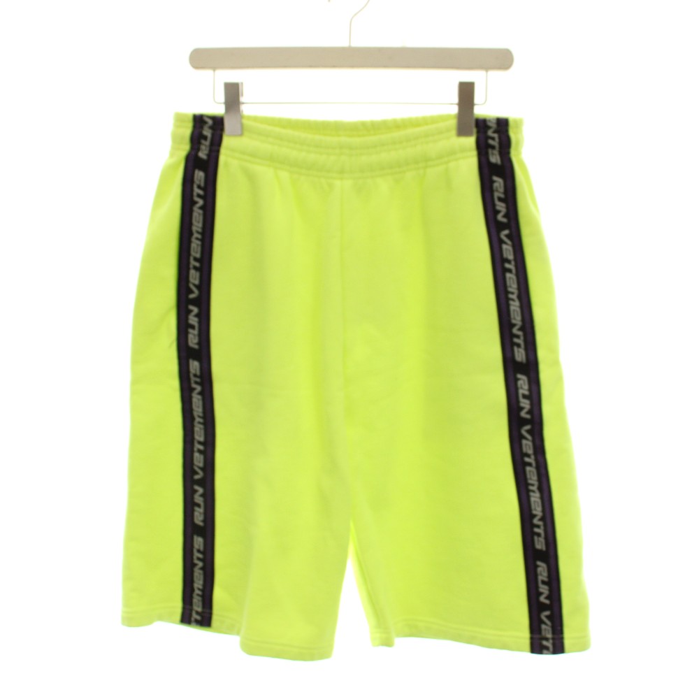 【中古】未使用品 ヴェトモン ベトモン VETEMENTS LOGO TAPE SWEATSHORTS ロゴテープ スウェットショーツ ハーフパンツ XS 黄色 イエロー MA52TR560 /YM ■GY20 メンズ 【ベクトル 古着】 260501|ブランド古着ベクトルプレミアム店