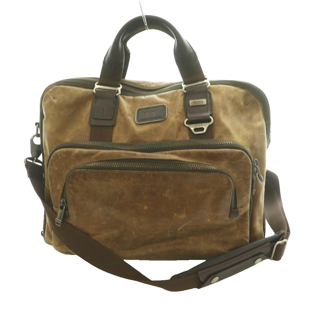 【中古】トゥミ TUMI アルファ ブラジャー洋弓 ユマ か細い ブリーフ Alpha BRAVO Yuma Slim Brief 2WAY御徒面子 トート 肩先 御手手 カウなめし革 茶 赤銅色 /SS ■os ■GY35 メンズ 【ベクター 古着】 260506